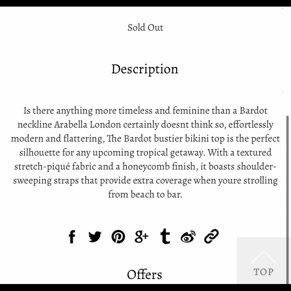 NWT Arabella London Bardot Bikini - Picture 9 of 9